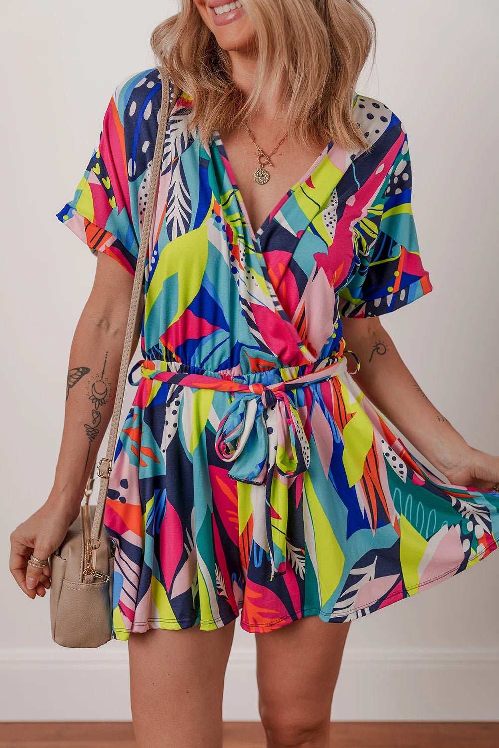 Colorful Abstract Print Romper
