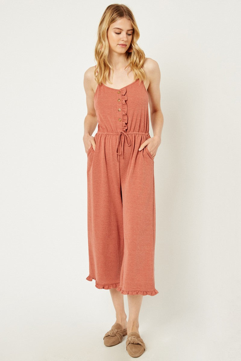 Rust Ruffle Knit Jumper