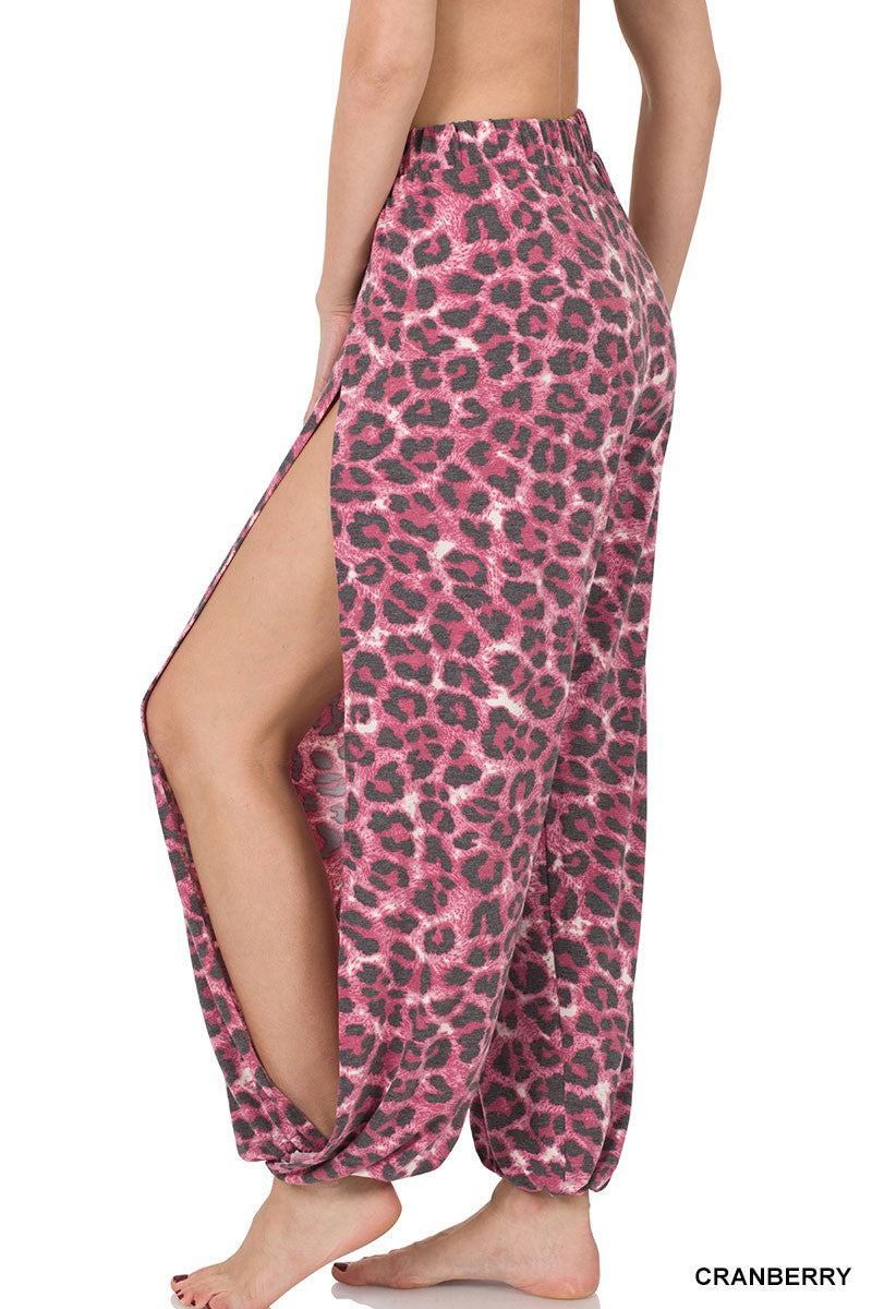 Leopard Split Side Pants
