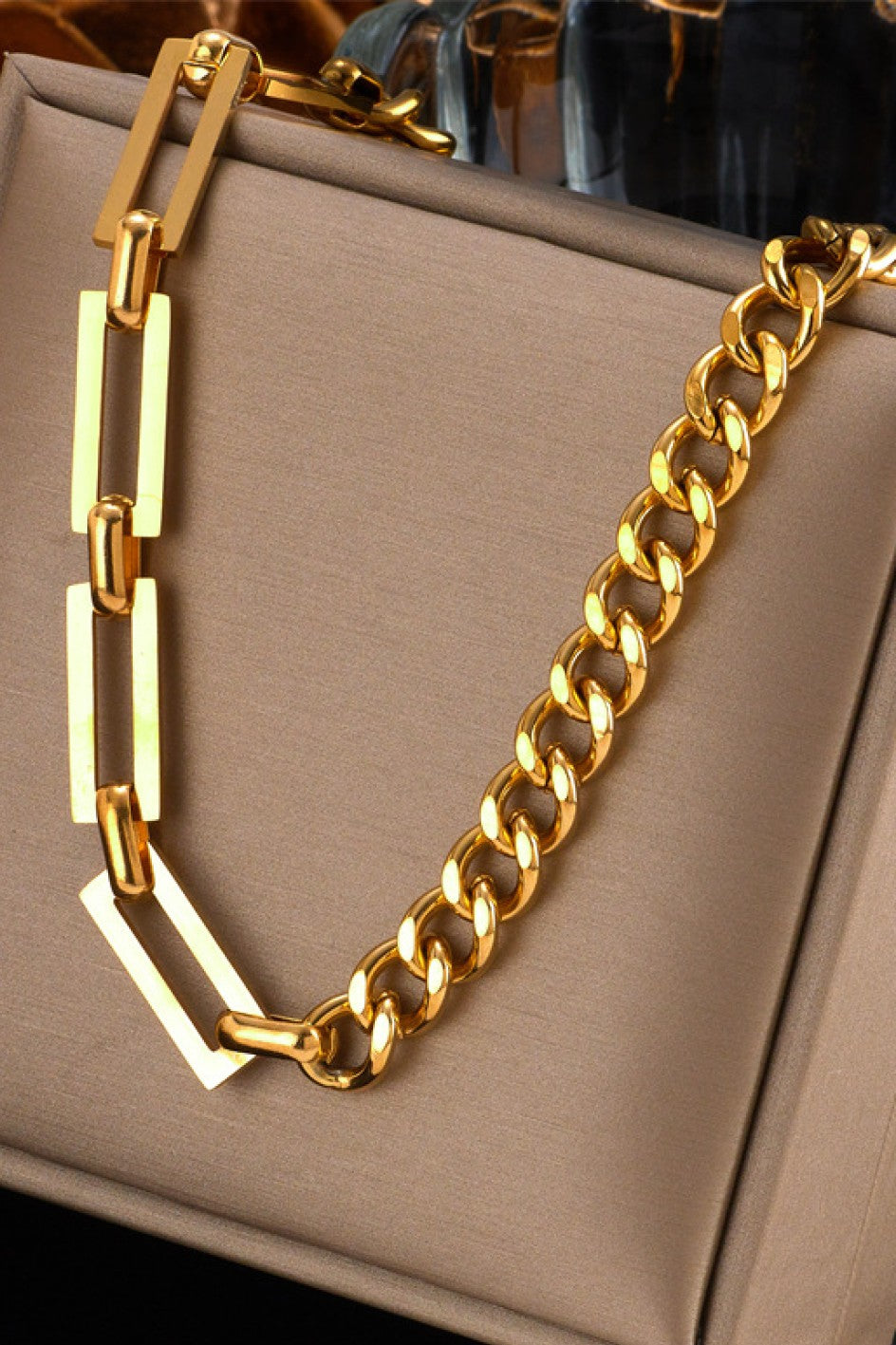 Chunky Gold Mixed Chain Necklace