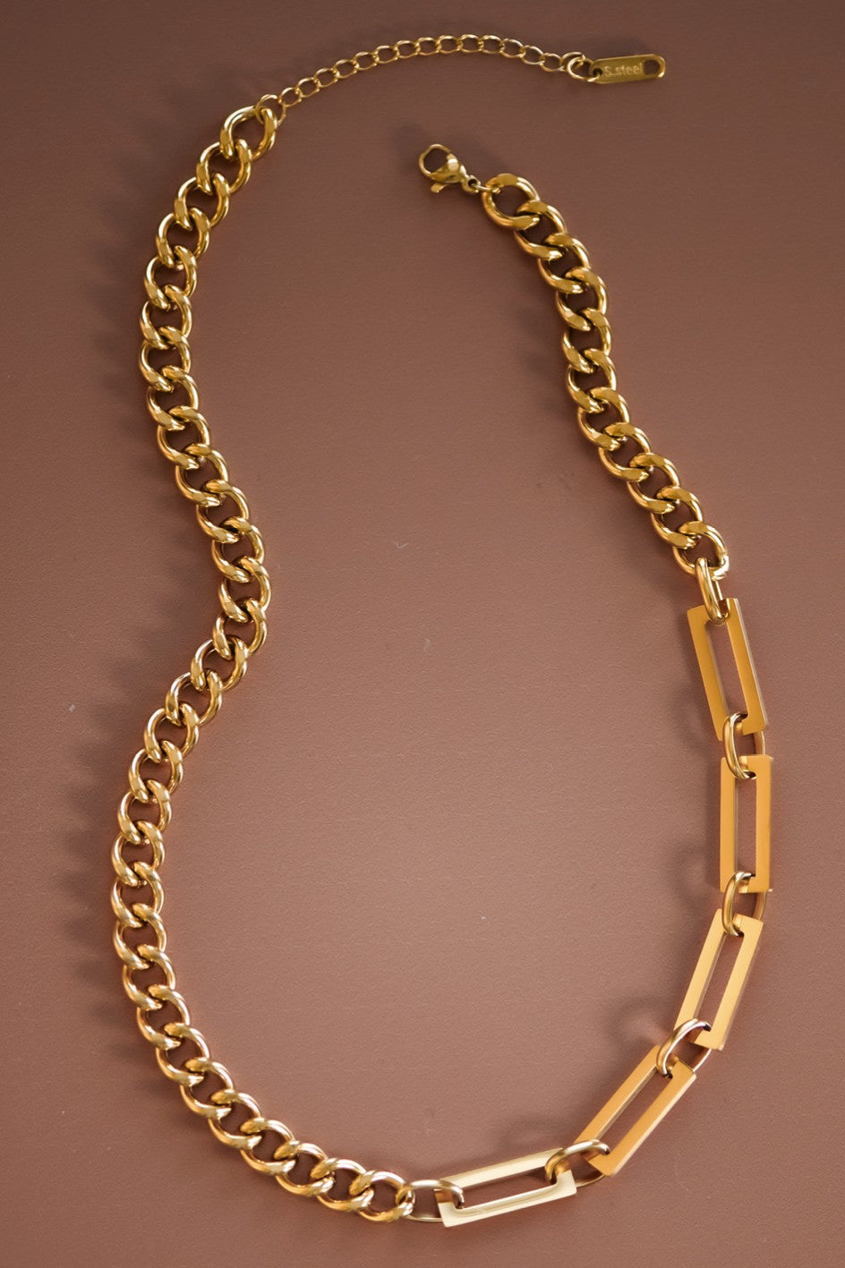Chunky Gold Mixed Chain Necklace