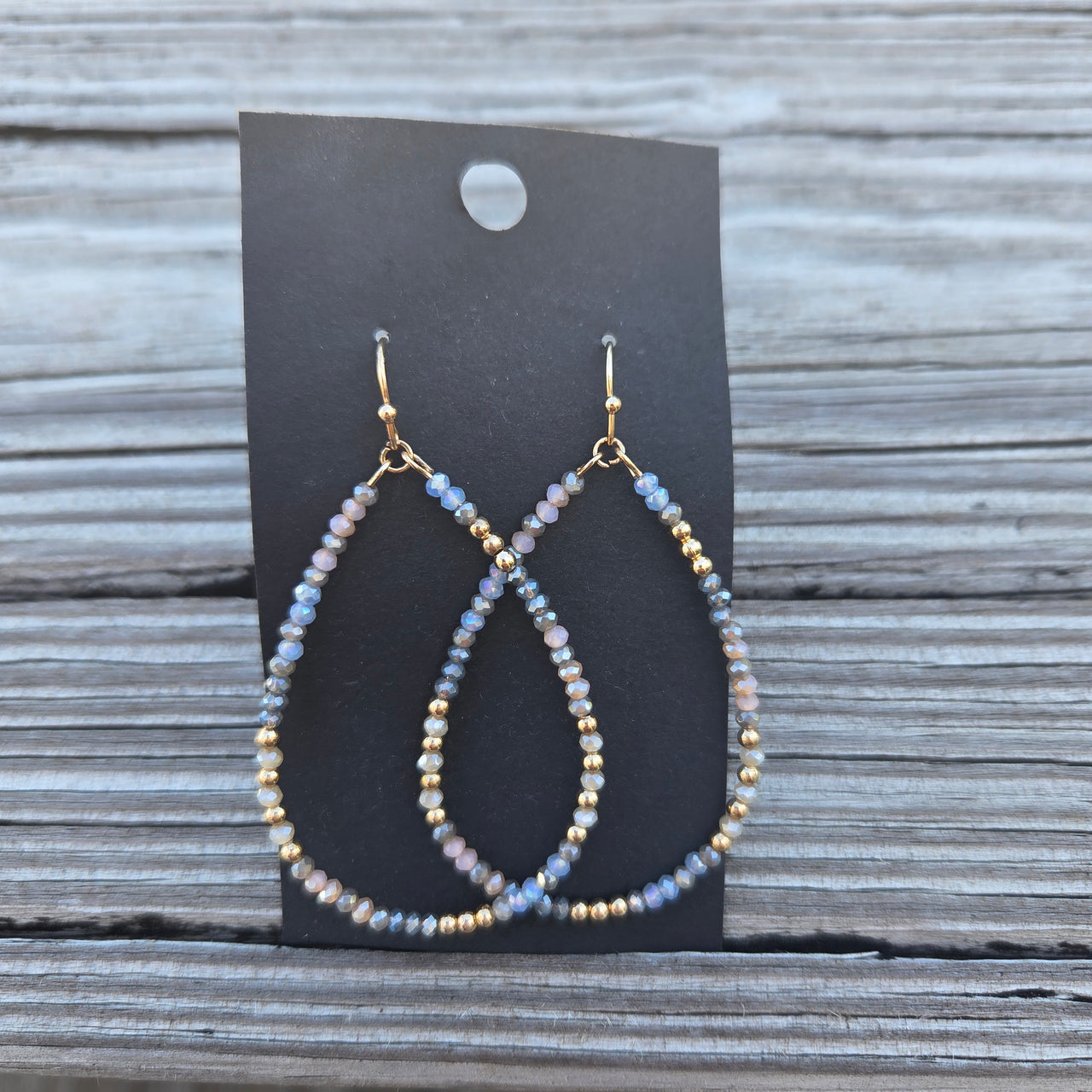 Locally Made Teardrop Gem Stone Earrings