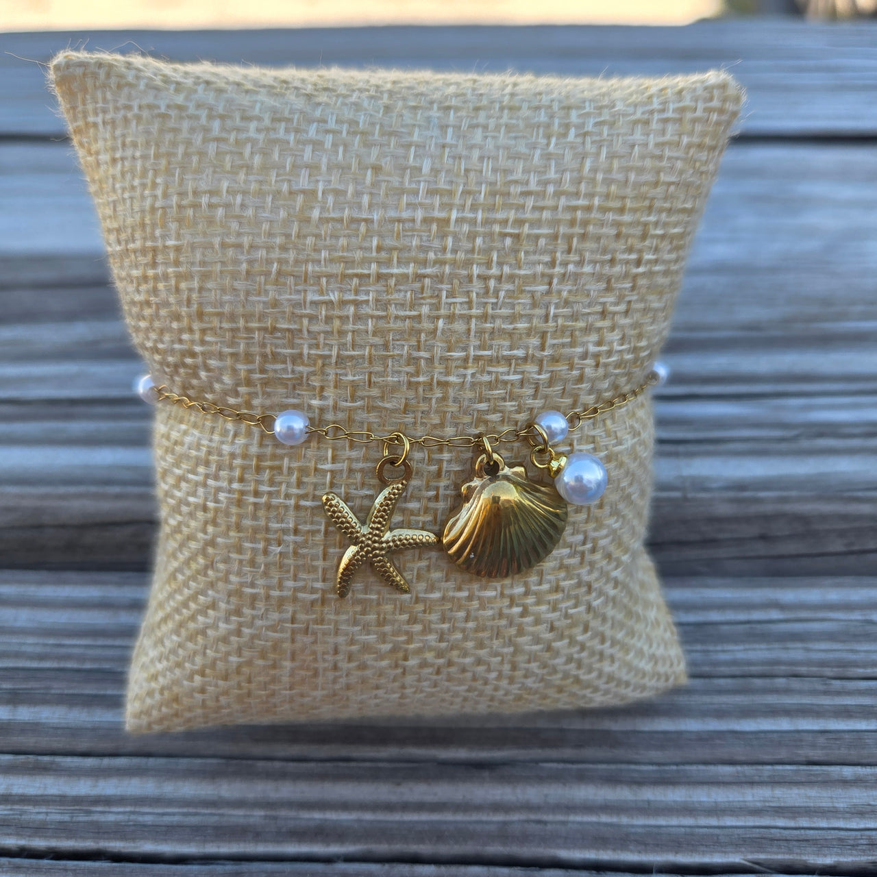 Dainty Pearl Sea Life Charm Bracelet