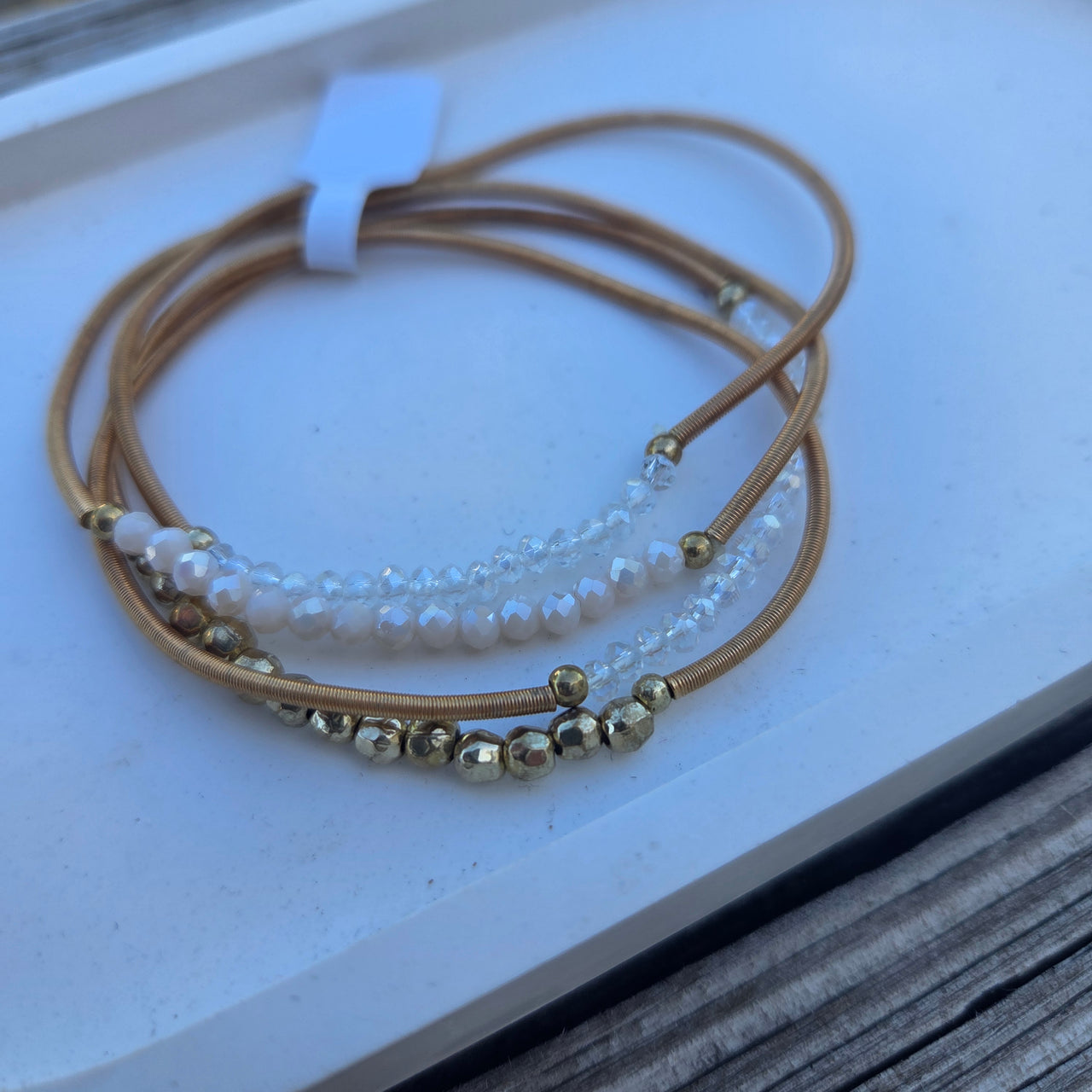 Stretchy Layered Guitar String Beaded Bracelet Set