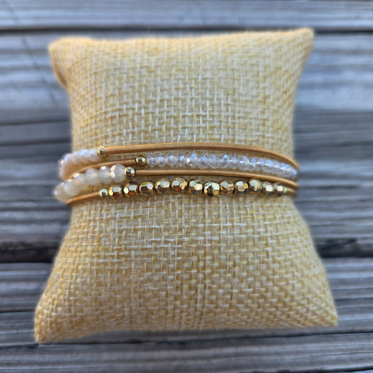 Stretchy Layered Guitar String Beaded Bracelet Set