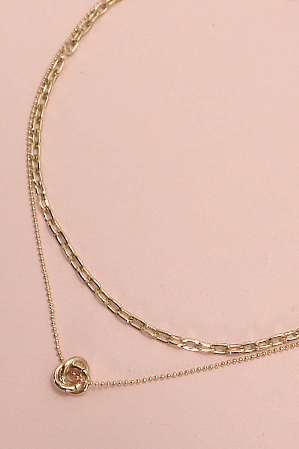 Gold Knot Layered Necklace