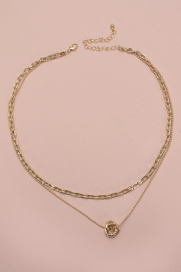 Gold Knot Layered Necklace