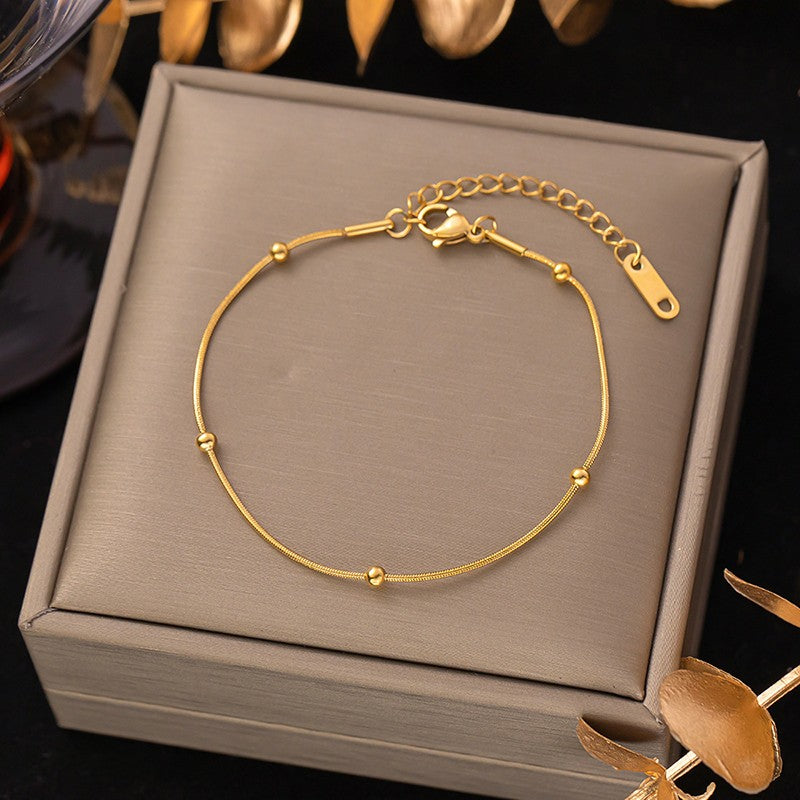 Dainty Ball Chain Gold Bracelet