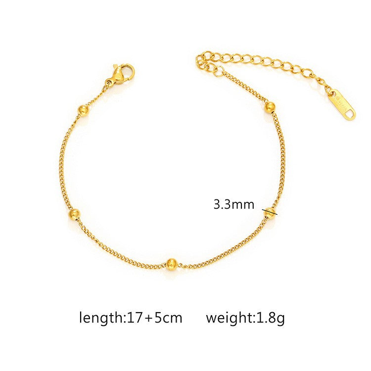 Dainty Ball Chain Gold Bracelet