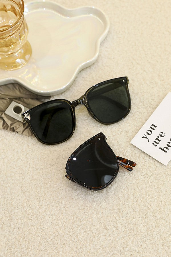 Oversized Acetate Sunglasses - Black