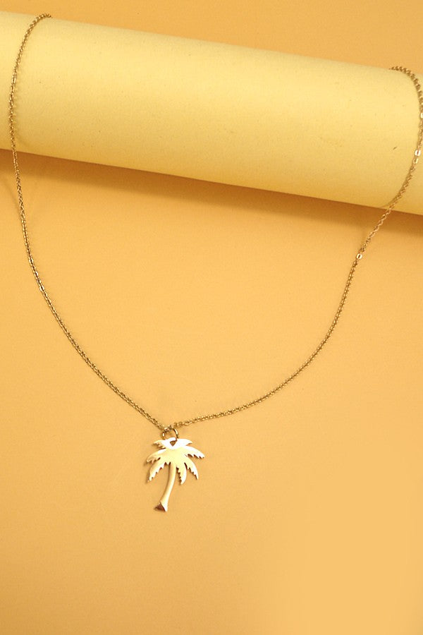 Dainty Gold Palm Tree Necklace