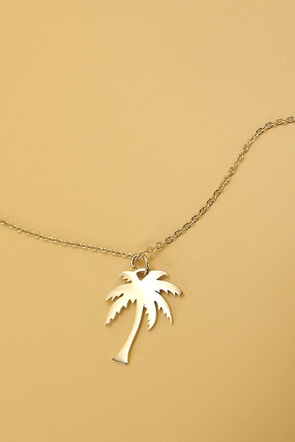 Dainty Gold Palm Tree Necklace