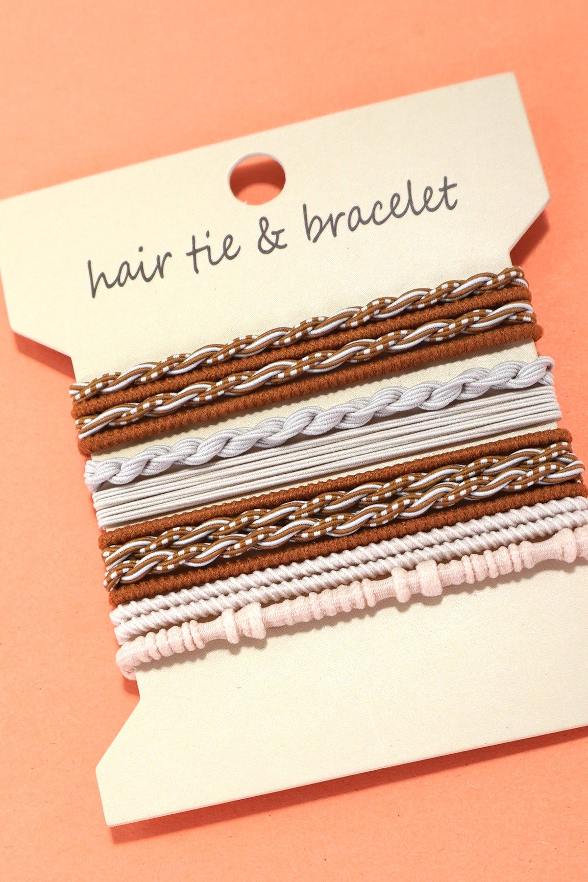 Dual Hair Ties & Bracelets - Brown