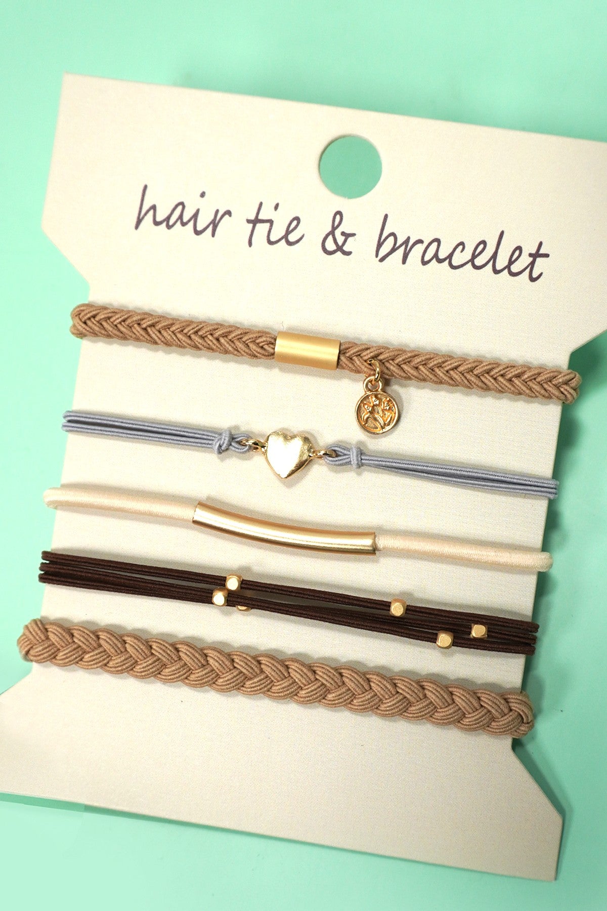 Dual Hair Tie & Bracelet - Heart