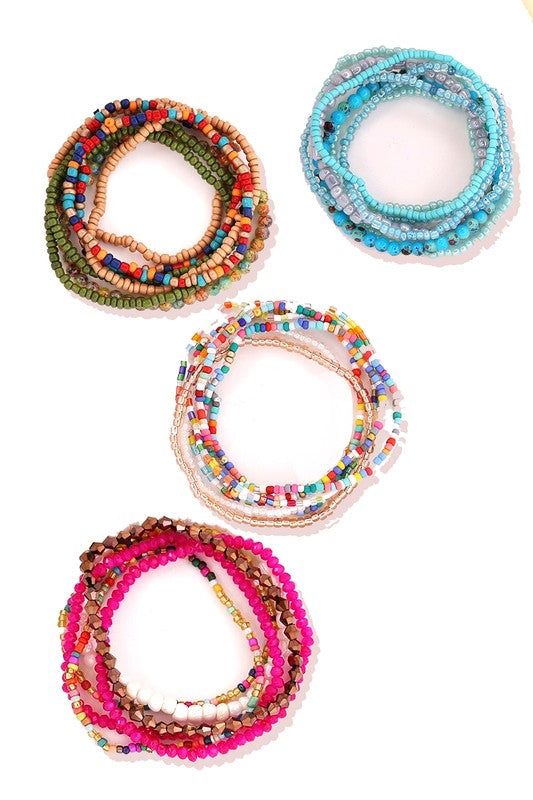 Confetti Beaded Strands Stretch Bracelets