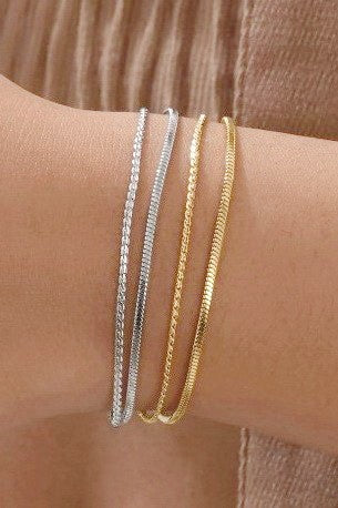 Dainty 18K Tarnish Free Layered Bracelet - Silver