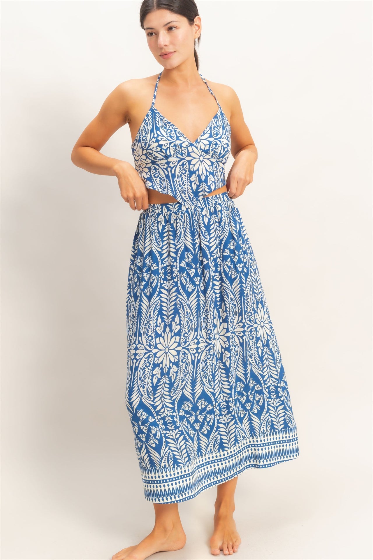 Tropical Halter & Skirt Set