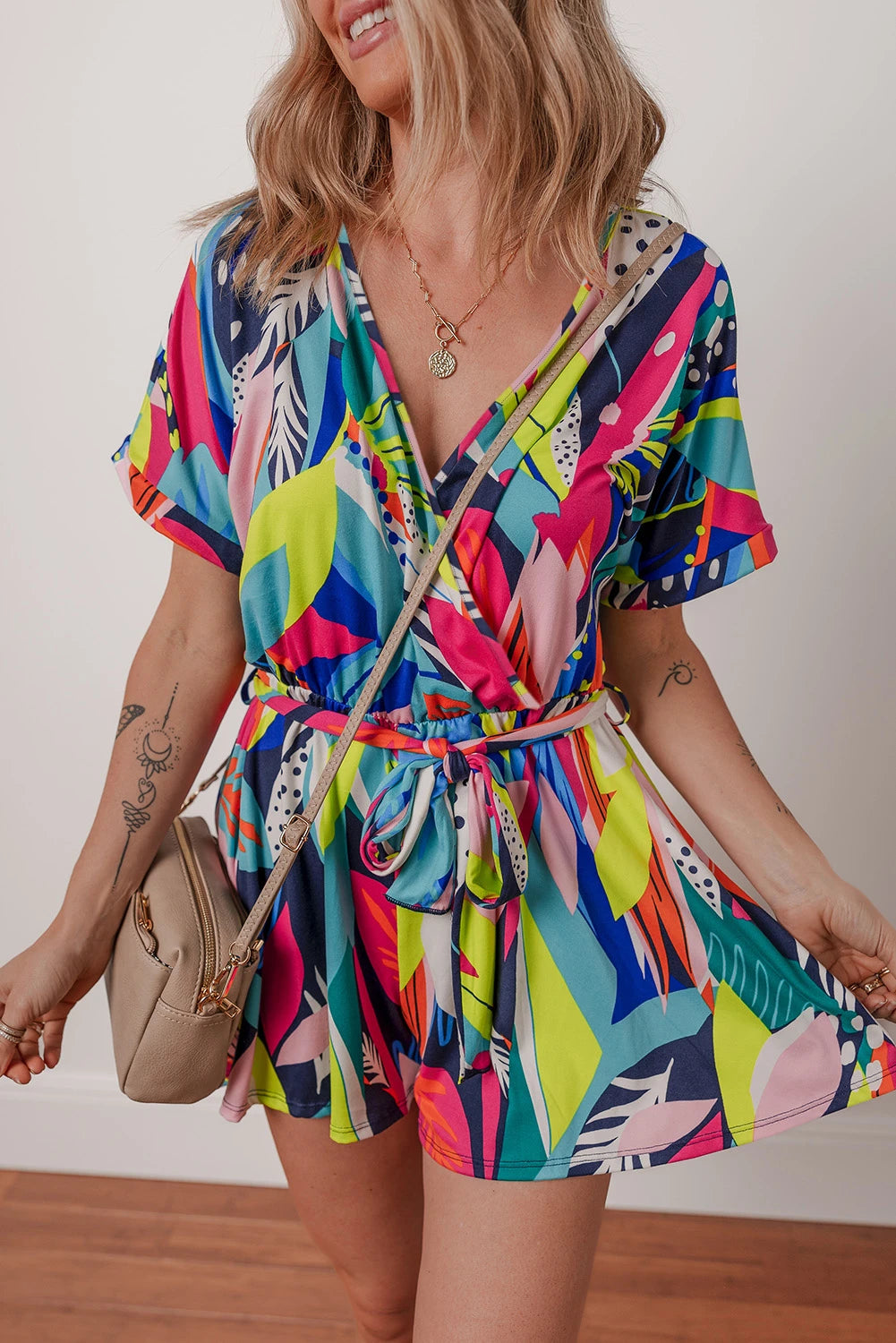 Colorful Abstract Print Romper