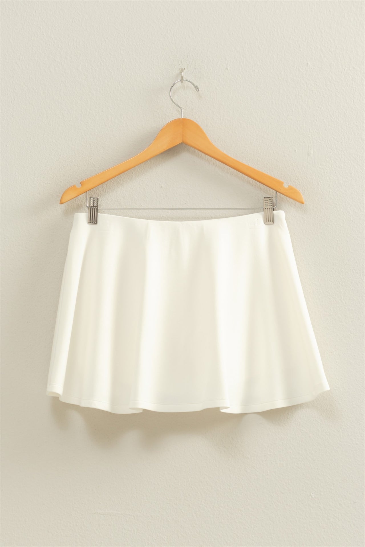 Flirty Double Knit Mid Waist Skort