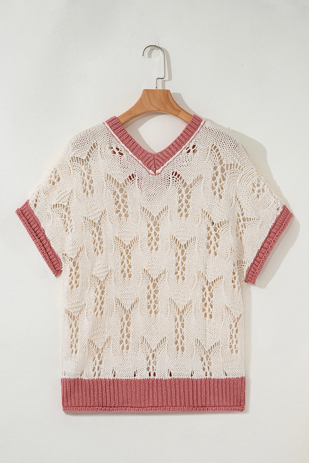 Delicacy Embroidered Flowers Hollowed Sweater