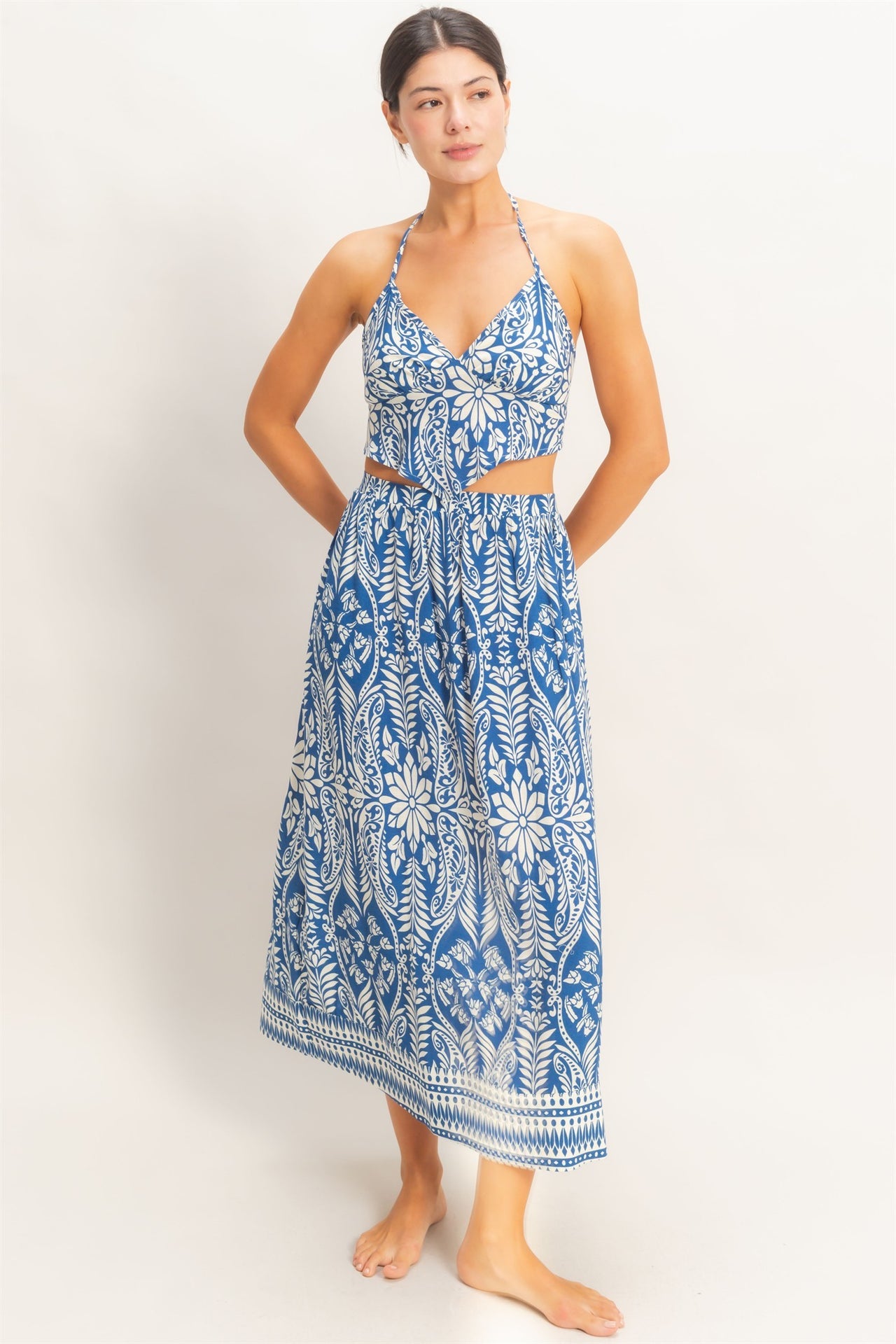 Tropical Halter & Skirt Set